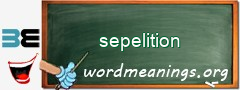 WordMeaning blackboard for sepelition